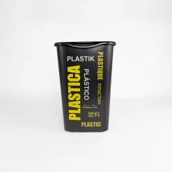 Cubo reciclaje para plástico y metal amarillo 50L