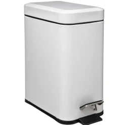 Cubo wc rectangular blanco 5L