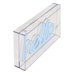 Decoración mural led neon hello