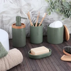 Dispensador de jabón líquido verde caqui