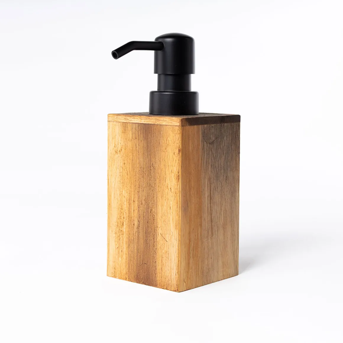 Dispensador marrón de madera acacia para jabón