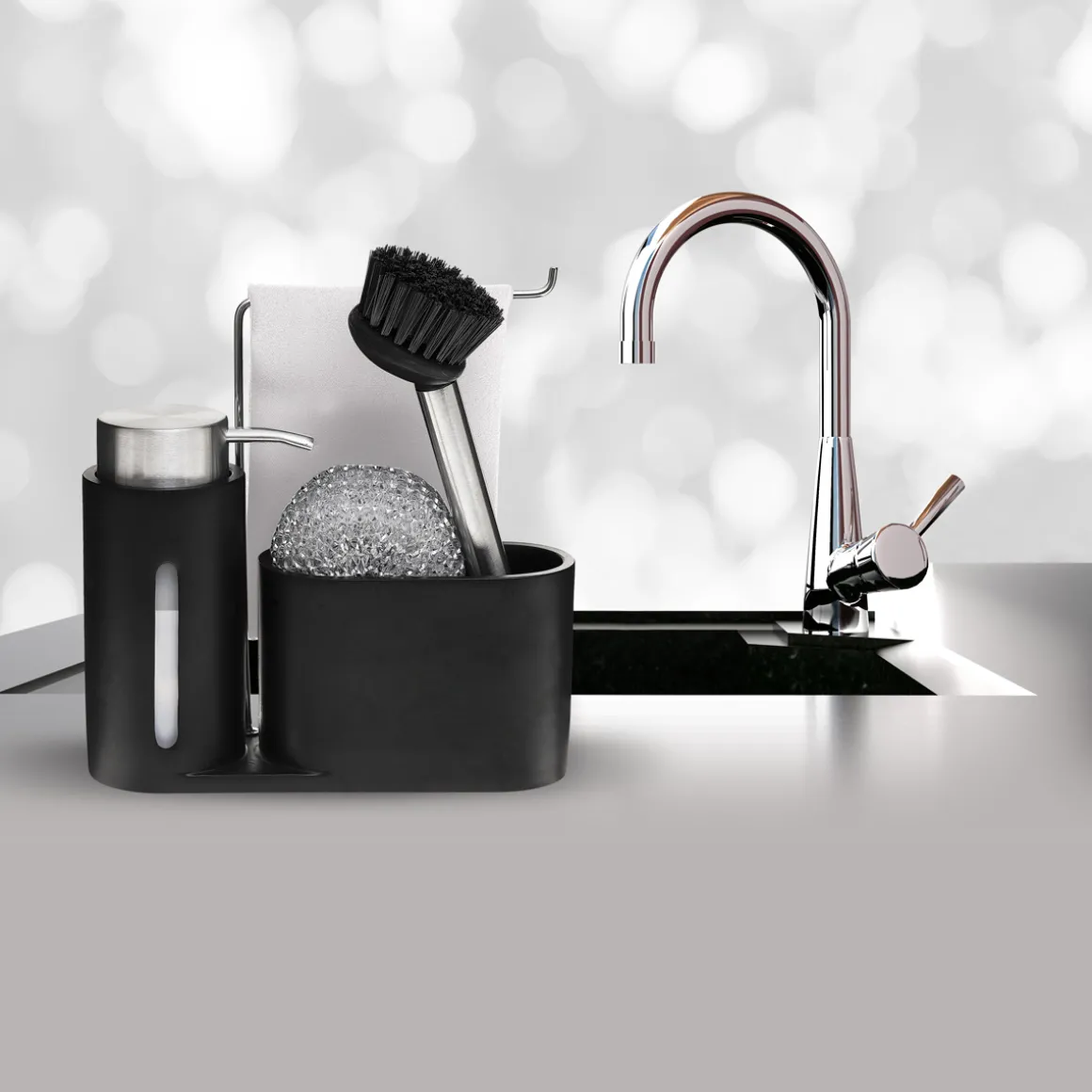 Dosificador Cocina C/Estropajo Y Cepillo