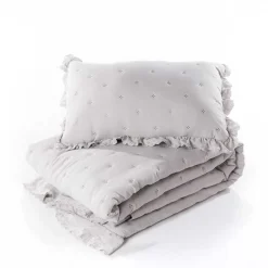 Edredón AMALFI gris con encaje 250x260cm