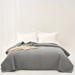 Edredón BISTROL gris de terciopelo 220x240cm