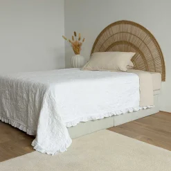 Edredón blanco con flores 220x240cm