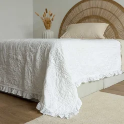 Edredón blanco con flores 220x240cm