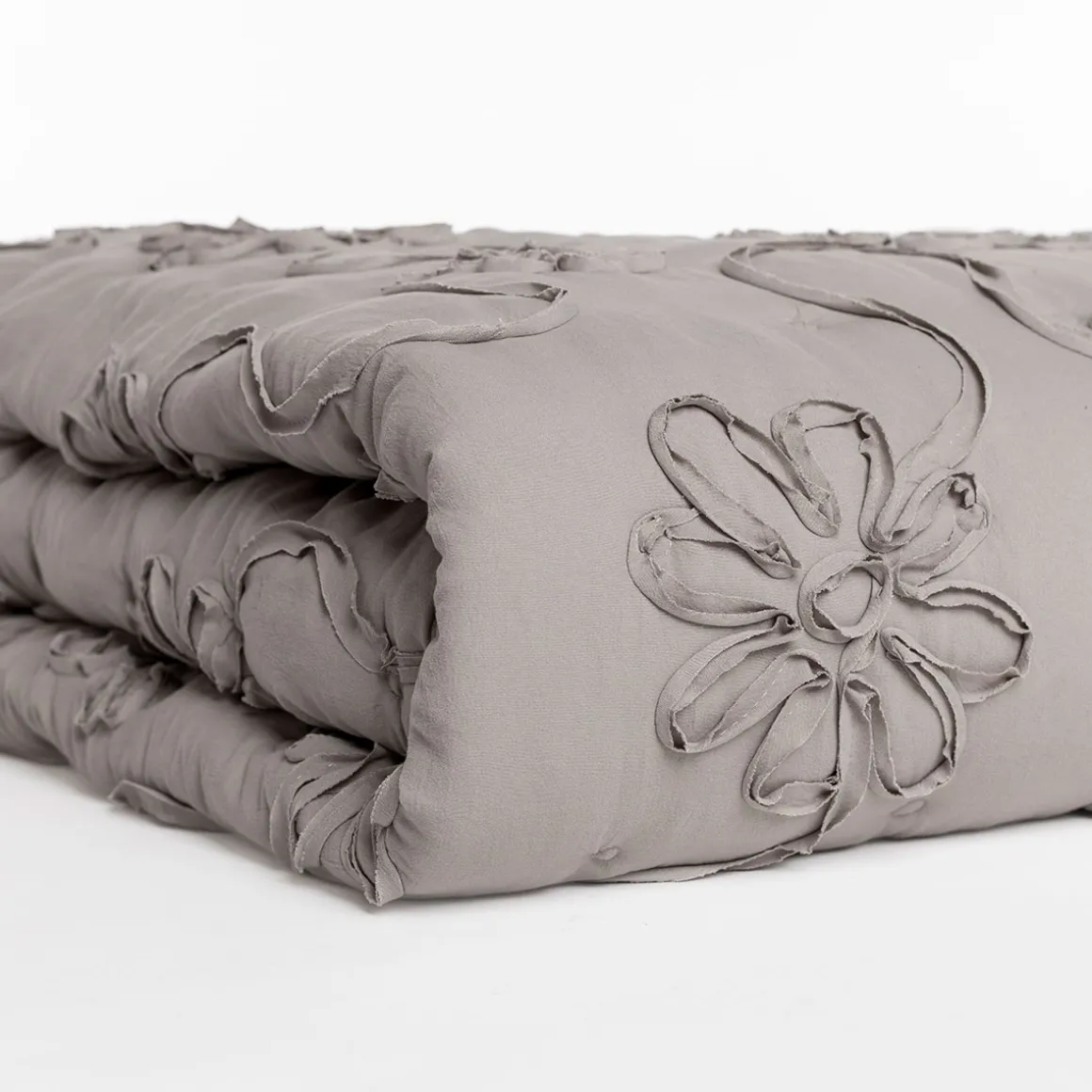 Edredón FLOWER NEST gris 220x240cm