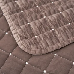 Edredón SEATTLE de terciopelo gris pardo 240x260cm