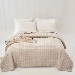 Edredón SEATTLE gris de terciopelo 220x240cm