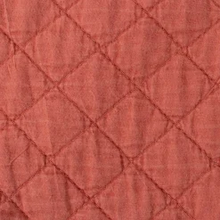 Edredón STONEWASHED terracota con volante 220x240c