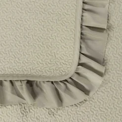 Edredón verde menta con volante 220x240cm