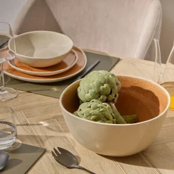 Ensaladera WONJA marrón de porcelana 26cm