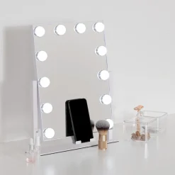 Espejo de baño blanco con luz led 43cm