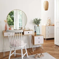 Espejo de pared ALICE redondo dorado 76cm