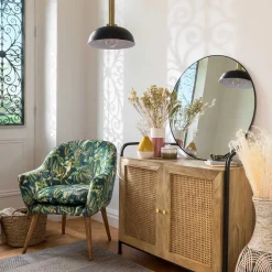 Espejo de pared ALICE redondo negro 76cm