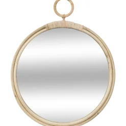 Espejo De Pared Beige De Ratán 38Cm