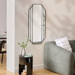 Espejo de pared BENEDITA negro 100x50cm