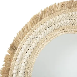 Espejo De Pared Celia Rafia Beige 68Cm
