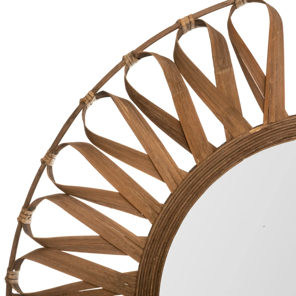 Espejo De Pared Eve De Bambú Beige 93Cm