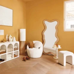 Espejo de pared MAGGIE beige de ratán 179.5cm