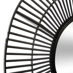 Espejo De Pared Negro De Bambú 77x4Cm