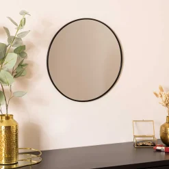 Espejo De Pared Redondo Alice Negro 38cm