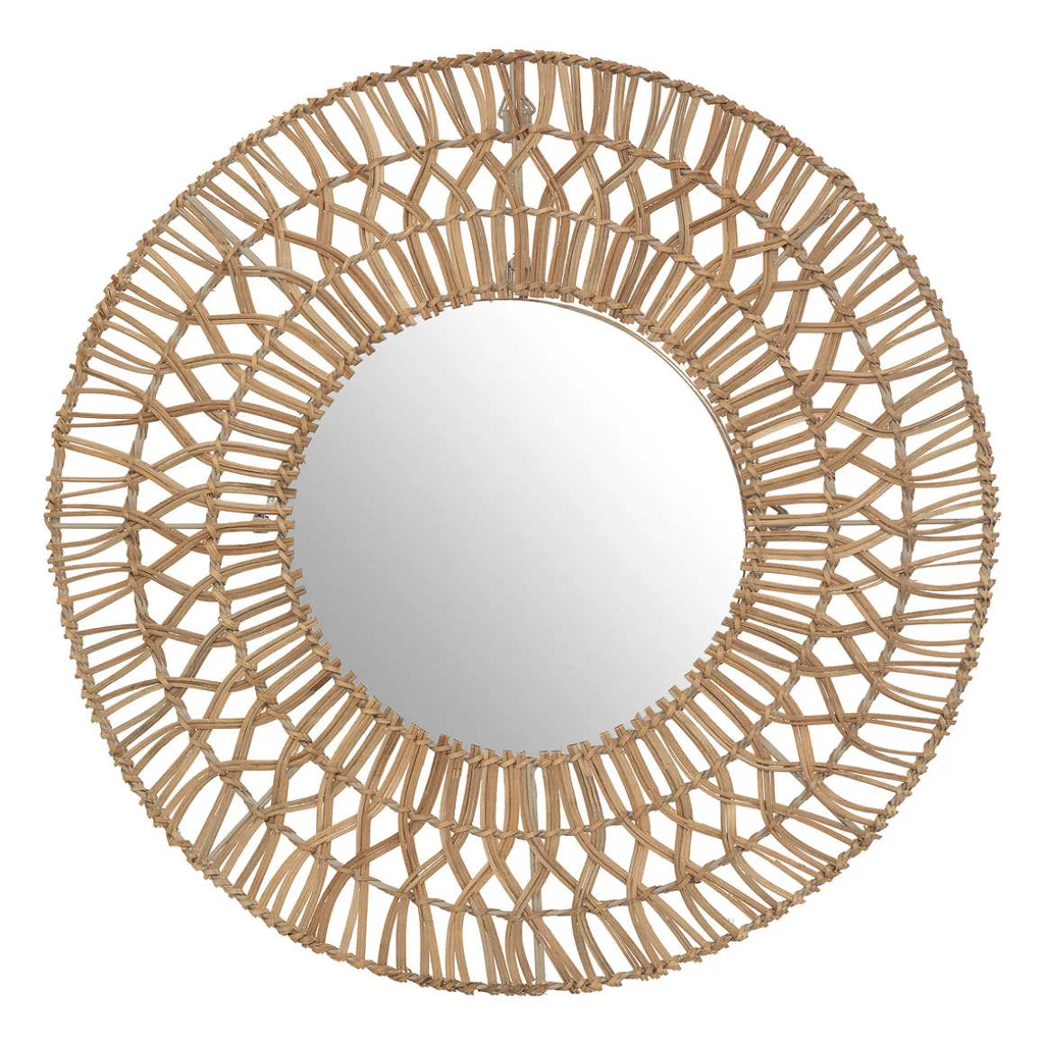 Espejo De Pared Redondo De Ratán 58Cm