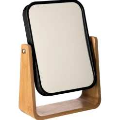 Espejo De Tocador Negro C/Soporte Bambú