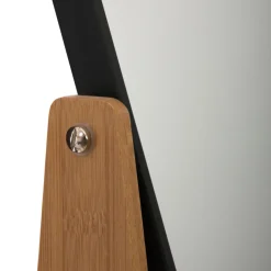 Espejo De Tocador Negro C/Soporte Bambú