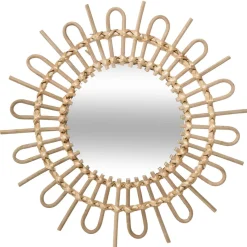 Espejo Decorativo De Ratán 50Cm