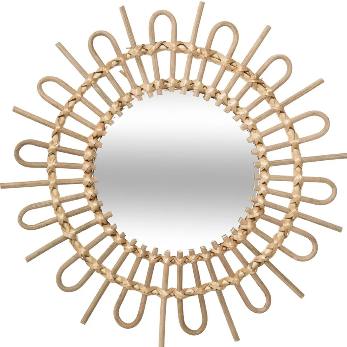 Espejo Decorativo De Ratán 50Cm