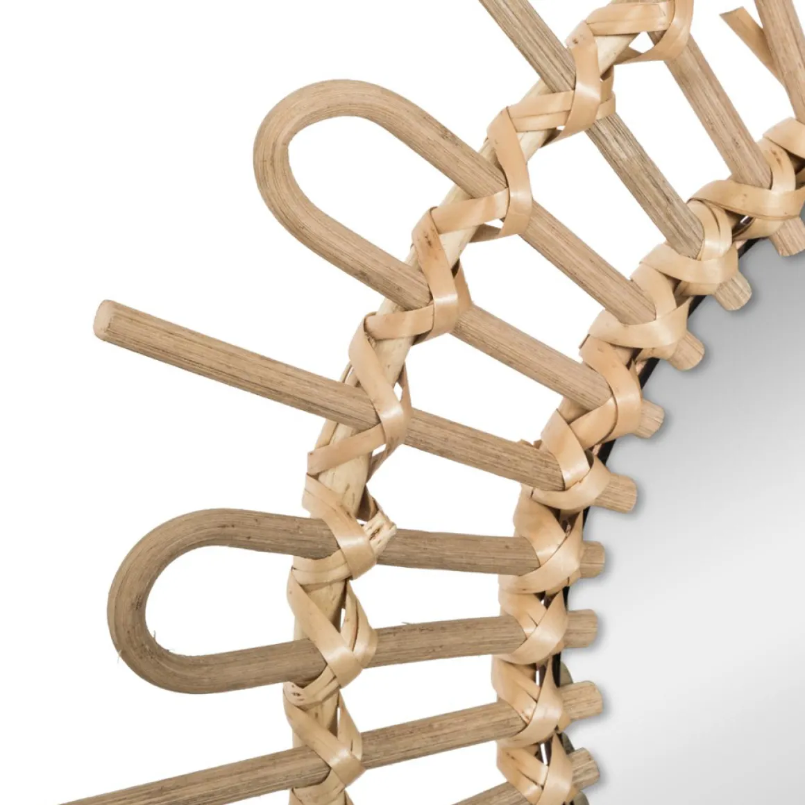 Espejo Decorativo De Ratán 50Cm