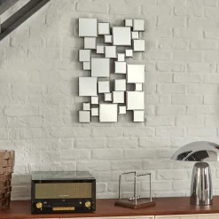 Espejo decorativo JANDIRA plateado 60x38cm