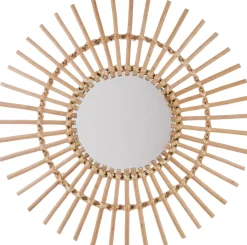 Espejo Decorativo Sol De Ratán 58Cm