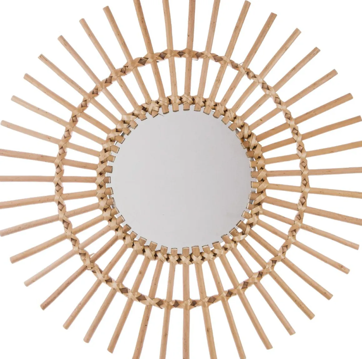Espejo Decorativo Sol De Ratán 58Cm