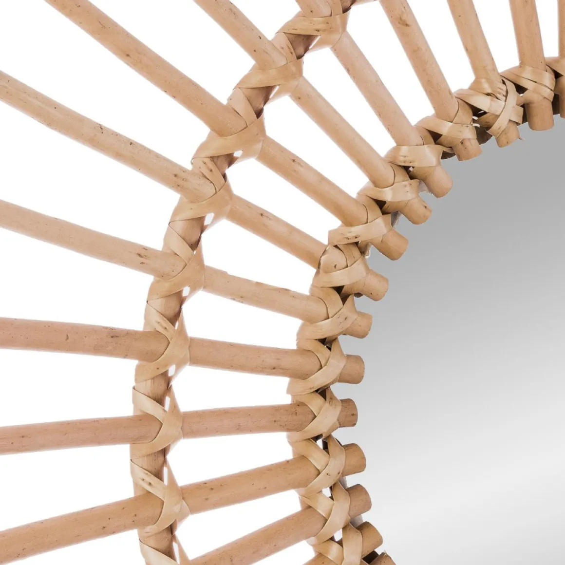 Espejo Decorativo Sol De Ratán 58Cm