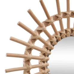 Espejo Decorativo Sol De Ratán 30Cm