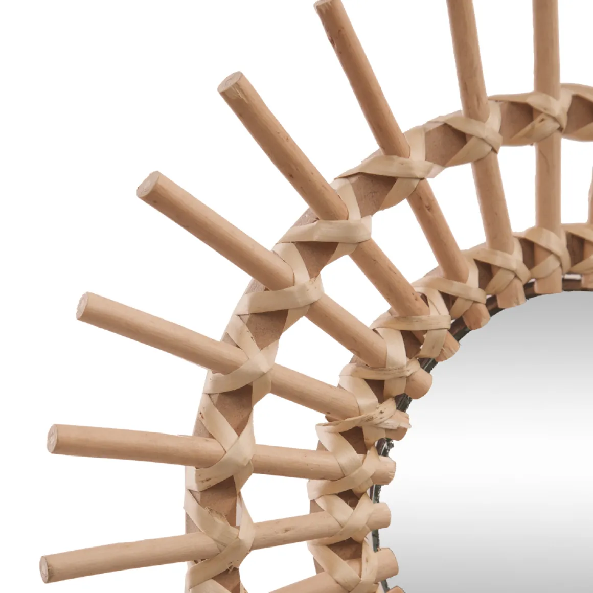 Espejo Decorativo Sol De Ratán 30Cm