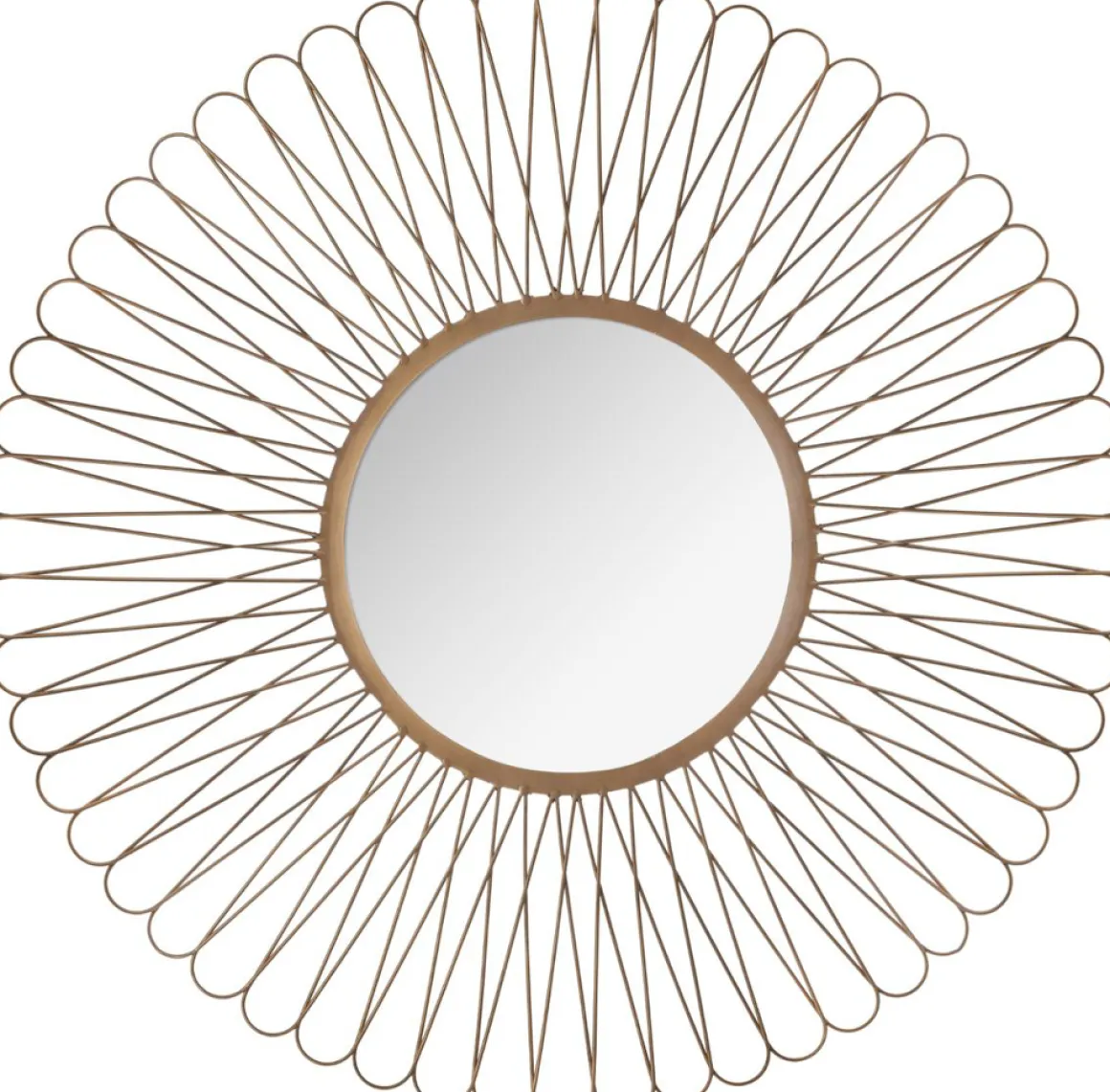 Espejo decorativo SOL marrón de metal