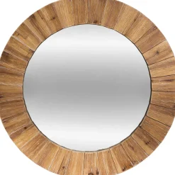 Espejo Pared De Madera Marrón 83Cm