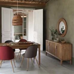 Espejo Pared De Madera Marrón 83Cm