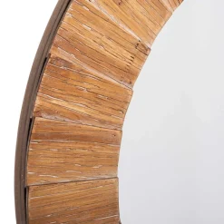 Espejo Pared De Madera Marrón 83Cm
