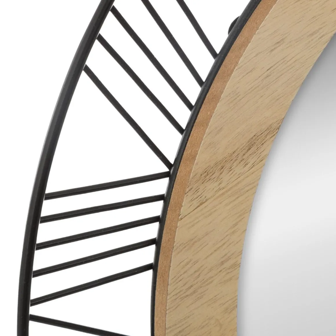 Espejo redondo decorativo ARCHI de metal y madera