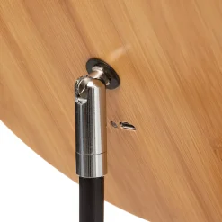 Espejo redondo led con soporte de bambú