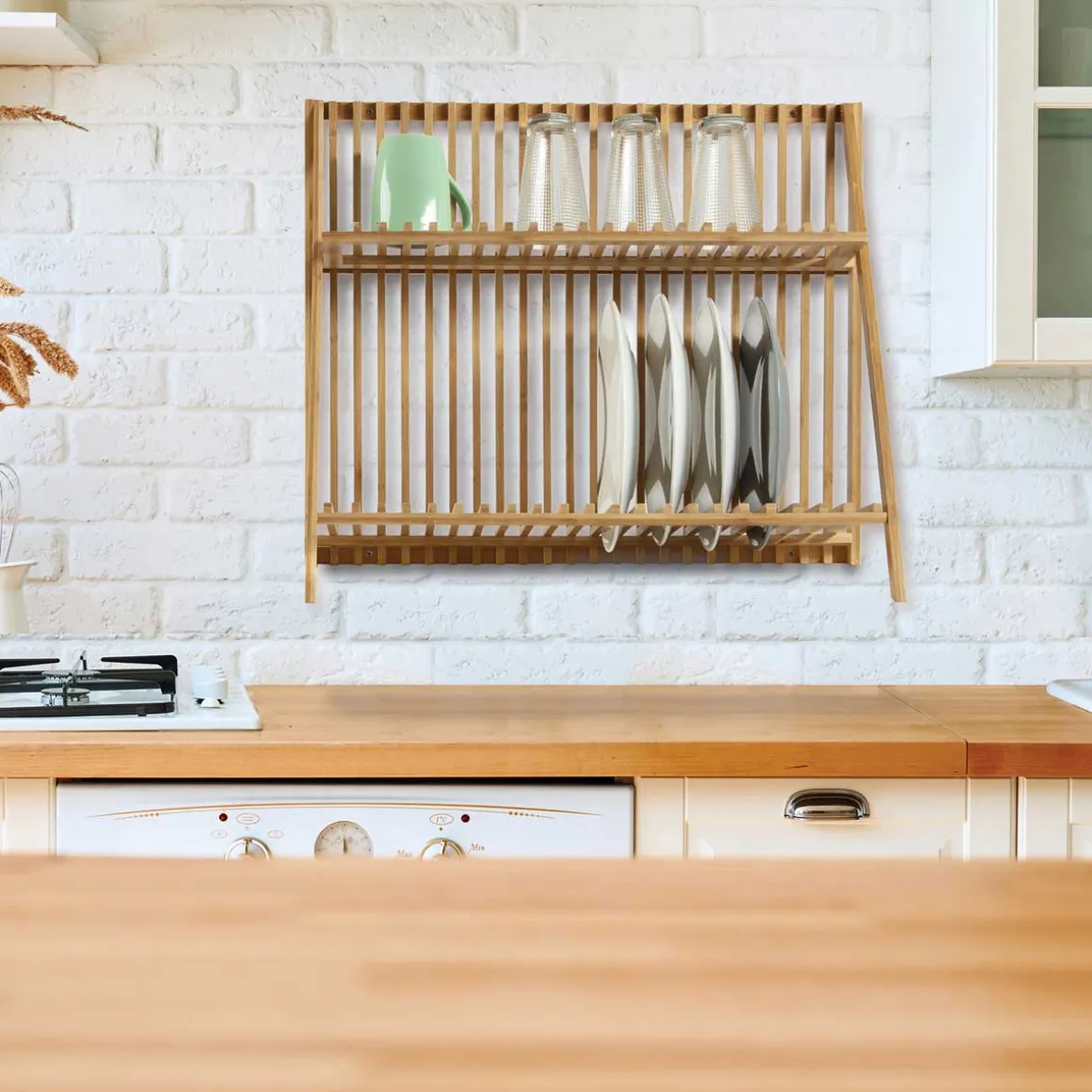 Estante 2 Niveles Bambú