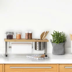 Estante Cocina C/Portarrollo Metal/Bambú