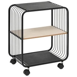 Estante con 2 niveles de mdf negro