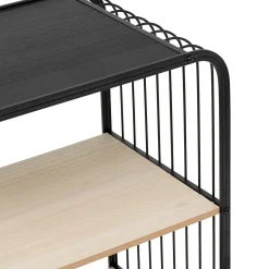 Estante con 3 niveles de mdf negro