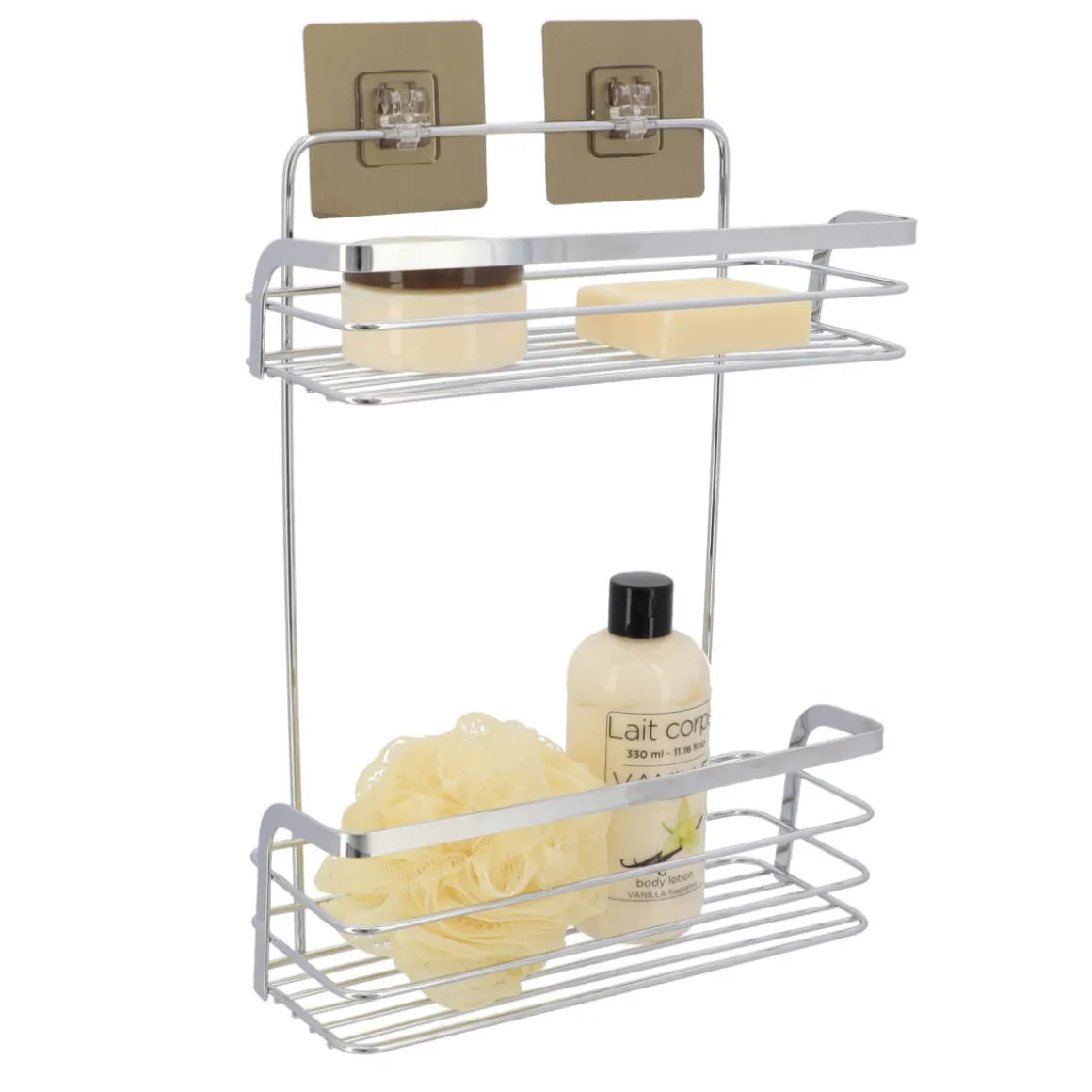 Estante De Baño C/2 Niveles Acero Inox.