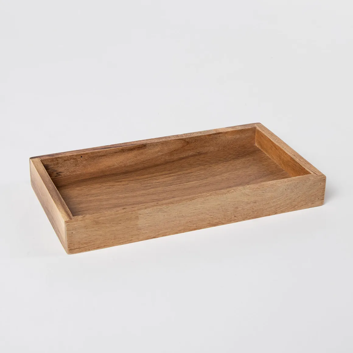 Estante de baño rectangular de madera de acacia